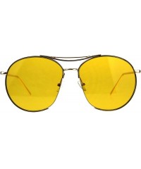 Round Exposed Lens Luxury Metal Rim Oceanic Round Designer Pilots Sunglasses - Yellow - CW18C99CAGA $13.90