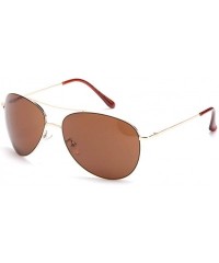 Aviator Men's Aviator Style Thick Metal Frame Spring Temple Sunglasses - Gold - C211KW0Q37T $12.14