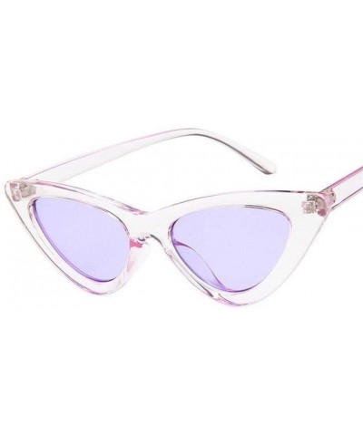 Cat Eye Sunglasses Triangle Vintage Ladies Glasses - C8purple - CY199EISDNK $16.60