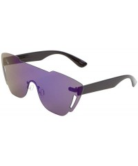 Rimless Sobe Rimless Mono One Piece Shield Sunglasses - Black Frame - C918E622ON3 $8.55