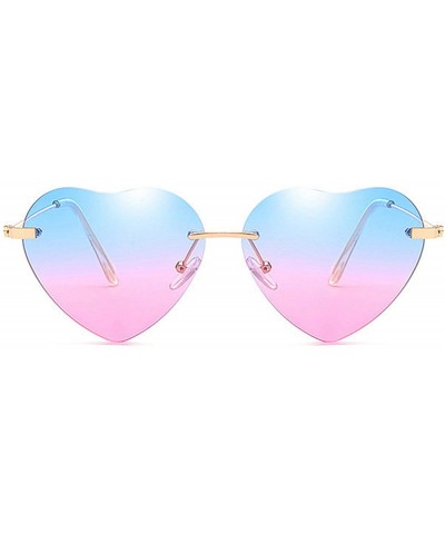 Semi-rimless Heart Sunglasses Women Love Lolita RimlFrame Clear Transparent Tint Sun Glasses Vintage FramelUV400 - Redyellow ...