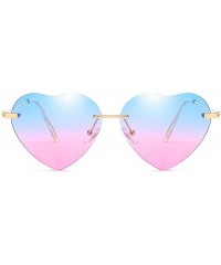 Semi-rimless Heart Sunglasses Women Love Lolita RimlFrame Clear Transparent Tint Sun Glasses Vintage FramelUV400 - Redyellow ...