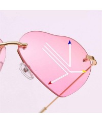 Semi-rimless Heart Sunglasses Women Love Lolita RimlFrame Clear Transparent Tint Sun Glasses Vintage FramelUV400 - Redyellow ...