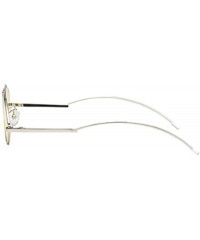 Goggle Vintage Fashion Sunglasses Small Metal Frame Vintage Sunglasses - Silver Yellow Tablets - CJ18EH3SXG6 $12.11