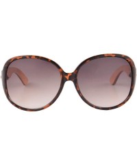 Oversized Real Bamboo Wooden Arms Round Frame UV400 Oversize Sunglasses for Men or Women-6101 - CW18NWEUU4Q $21.96