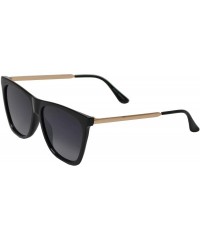 Square Vintage Oversized Square Cat Eye Sunglasses for Women with Flat Lens - Black + Gradient - CM195D70A2S $24.59