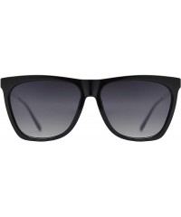 Square Vintage Oversized Square Cat Eye Sunglasses for Women with Flat Lens - Black + Gradient - CM195D70A2S $12.13