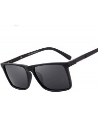 Aviator DESIGN Men Polarized Rectangle Sunglasses 100% UV Protection S8296 C01 Black - C03 Matte Black - CV18XDWX64R $18.35