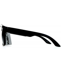 Oversized Mens All Black Gangster Oversize Horn Rim Cholo Sunglasses - Matte Black 7038 - CV12MX2U7YM $9.98