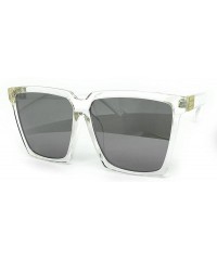 Square 7240-1 Premium Oversized XXL Square Flat Mirrored Sunglasses - Clear - CP18OT0II34 $10.76