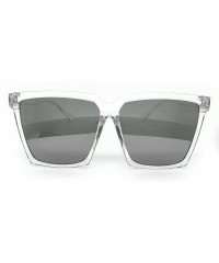 Square 7240-1 Premium Oversized XXL Square Flat Mirrored Sunglasses - Clear - CP18OT0II34 $10.76