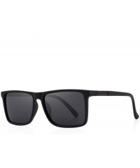 Aviator DESIGN Men Polarized Rectangle Sunglasses 100% UV Protection S8296 C01 Black - C03 Matte Black - CV18XDWX64R $18.35