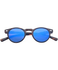 Wayfarer Vintage Keyhole Round Plastic Sunglasses With Rivets - S Blue - CX18E23UCNG $19.61