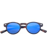 Wayfarer Vintage Keyhole Round Plastic Sunglasses With Rivets - S Blue - CX18E23UCNG $10.58