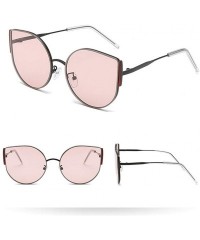 Semi-rimless Vintage Sunglasses Irregular Fashion Polarized Sunglasses Semi-Rimless Frame - Pink - CU190NCQWRK $17.12