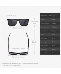 Aviator DESIGN Men Polarized Rectangle Sunglasses 100% UV Protection S8296 C01 Black - C03 Matte Black - CV18XDWX64R $18.35