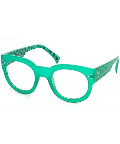 Round Men Women Round Sunglasses Oversized Flat Color Lens Crystal Colorful Frame Fashion Shades - 50mm-green - CH183N77267 $...