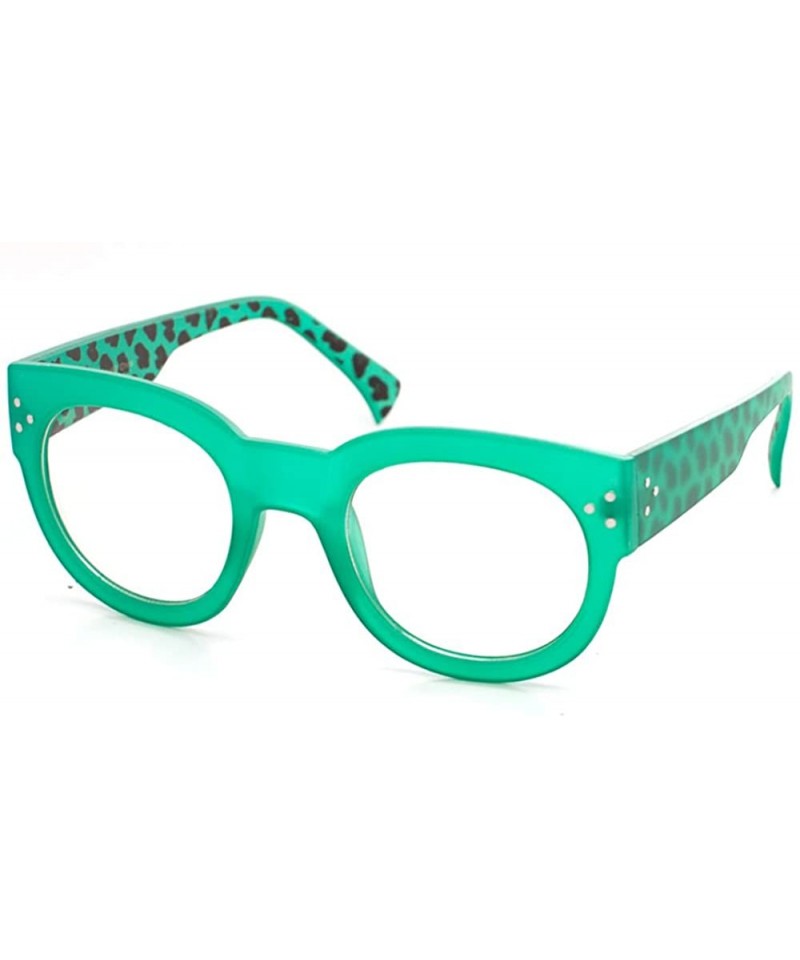 Round Men Women Round Sunglasses Oversized Flat Color Lens Crystal Colorful Frame Fashion Shades - 50mm-green - CH183N77267 $...