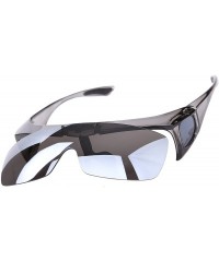 Goggle Driving Glasses Flipup Coverup Polarized Fitover Sunglasses B-6453 - Grey Transparent - C812O054X6D $18.55