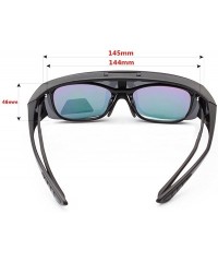 Goggle Driving Glasses Flipup Coverup Polarized Fitover Sunglasses B-6453 - Grey Transparent - C812O054X6D $18.55