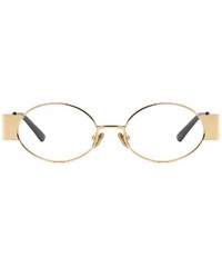Rectangular Men's and women's Fashion Resin lens Oval Frame Retro Sunglasses UV400 - Gold White - C318N0I38MH $9.46