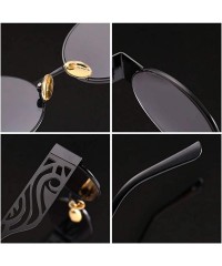 Rectangular Men's and women's Fashion Resin lens Oval Frame Retro Sunglasses UV400 - Gold White - C318N0I38MH $9.46