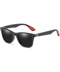 Rectangular Polarized Sunglasses Driving Photosensitive Glasses 100% UV protection - Sand Black/Black - CZ18SR5S9AW $15.10