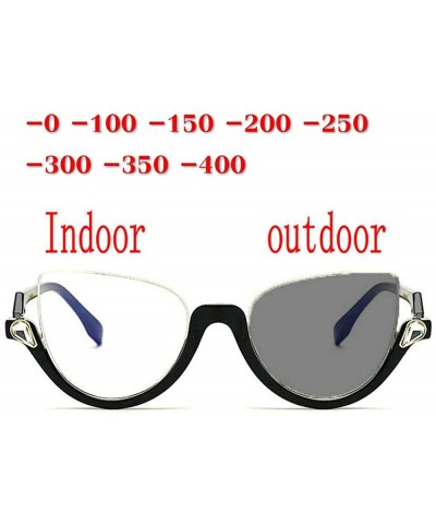 Oval Transition Sunglasses Photochromic Eyeglasses Finished - Black-400 - CJ18Q52QG6I $39.12