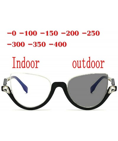 Oval Transition Sunglasses Photochromic Eyeglasses Finished - Black-400 - CJ18Q52QG6I $21.62