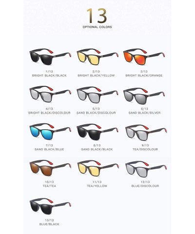 Rectangular Polarized Sunglasses Driving Photosensitive Glasses 100% UV protection - Sand Black/Black - CZ18SR5S9AW $33.41