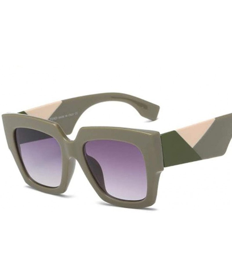 Oversized Oversized Square Sunglasses Multi Tinted Glitter Frame Stylish Inspired - 5 - CI18UGK4U0G $38.33