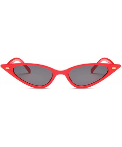 Aviator Women Vintage Cat Eye Sunglasses Brand Designer Triangle Ladies Retro Leopard - Red Gray - CU18YQUHTX0 $17.05