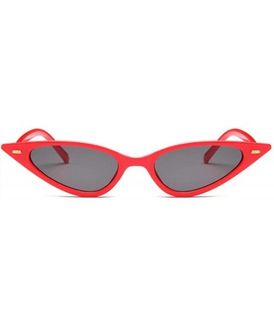 Aviator Women Vintage Cat Eye Sunglasses Brand Designer Triangle Ladies Retro Leopard - Red Gray - CU18YQUHTX0 $9.87