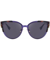 Goggle Women Fashion UV400 Cat Mirror Glasses Cat Eye Sunglasses - Purple - CA17YZQY5UW $14.98