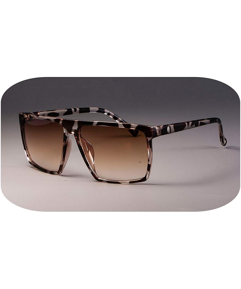 Oval Retro Square Sunglasses Steampunk Men Women Er Glasses Logo Shades UV Protection Gafas - Leopard Tea - CP199CKCU4G $23.32