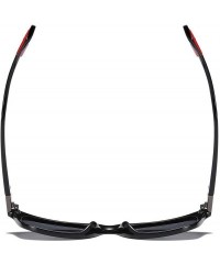 Rectangular Polarized Sunglasses Driving Photosensitive Glasses 100% UV protection - Sand Black/Black - CZ18SR5S9AW $34.33