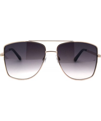 Square Air Force Sunglasses Unisex Fashion Square Metal Frame Pilot Shades UV 400 - Gold (Smoke) - CZ196A930IN $24.15