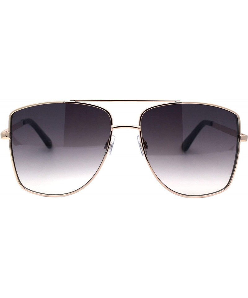 Square Air Force Sunglasses Unisex Fashion Square Metal Frame Pilot Shades UV 400 - Gold (Smoke) - CZ196A930IN $10.98