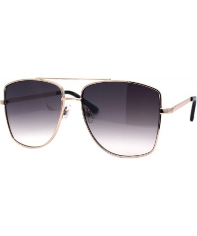 Square Air Force Sunglasses Unisex Fashion Square Metal Frame Pilot Shades UV 400 - Gold (Smoke) - CZ196A930IN $10.98