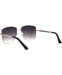 Square Air Force Sunglasses Unisex Fashion Square Metal Frame Pilot Shades UV 400 - Gold (Smoke) - CZ196A930IN $10.98