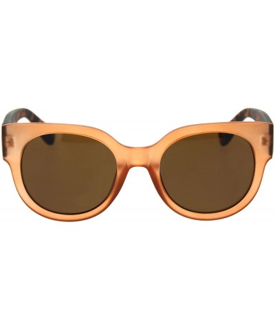 Round Womens Round Horn Rim Sunglasses Trendy Retro Fashion Shades UV 400 - Orange Tortoise (Brown) - CD18ZWO3CNX $23.55