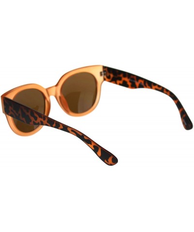 Round Womens Round Horn Rim Sunglasses Trendy Retro Fashion Shades UV 400 - Orange Tortoise (Brown) - CD18ZWO3CNX $23.55