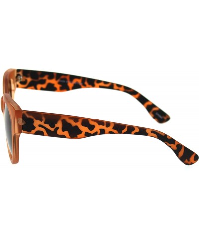 Round Womens Round Horn Rim Sunglasses Trendy Retro Fashion Shades UV 400 - Orange Tortoise (Brown) - CD18ZWO3CNX $23.55