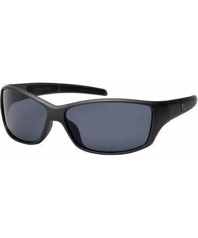 Oversized Sports Wrap Sunglasses with Polarized Lens 570086MMT-P - Matte Metallic Grey - CX12JP3L0NP $25.08