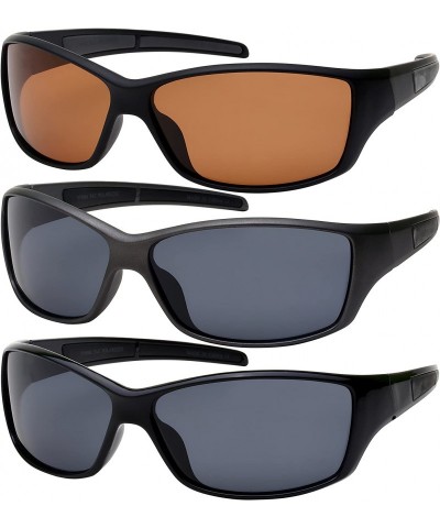 Oversized Sports Wrap Sunglasses with Polarized Lens 570086MMT-P - Matte Metallic Grey - CX12JP3L0NP $16.61