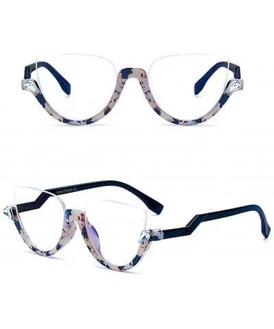 Oval Polarized Half Frame Sunglasses-Retro Classic Cat Eyes Shade Glasses Eyewear - G - CX190O5326X $60.58