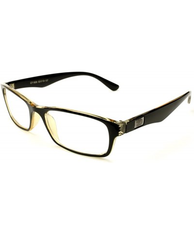 Wayfarer Unisex Clear Lens Plastic Fashion Glasses - Black/Yellow - CW11BB2ZYEZ $17.82