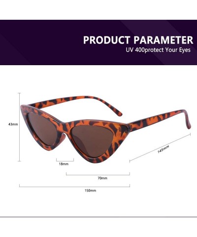 Oval Retro Vintage Cat Eye Sunglasses for Women Goggles - Leopard Frame/Brown Lens - CV18YXAO60A $11.79