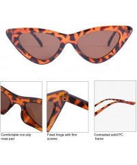 Oval Retro Vintage Cat Eye Sunglasses for Women Goggles - Leopard Frame/Brown Lens - CV18YXAO60A $11.79