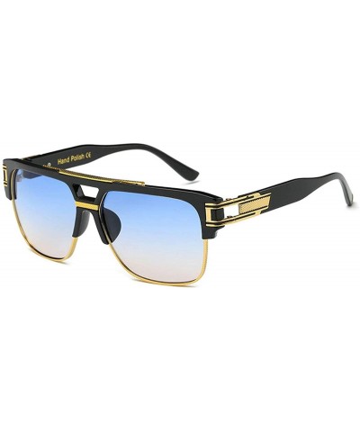 Goggle 2019 Fashion Sunglasses Square Brand Designer Retro Mens Goggle UV400 - C7 - CB18RGUTS0U $24.38